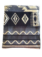 Alpaca Blanket - WAVES STYLE (6' x 7') - Assorted Colors 20262 - Black, Gray.