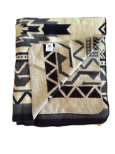 Alpaca Blanket - WAVES STYLE (6' x 7') - Assorted Colors 20262 - Black, Gray.