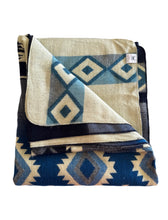 Alpaca Blanket - NATIVA STYLE (6' x 7') - Assorted Colors 20265 - Blue.