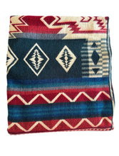 Alpaca Blanket - WAVES STYLE (6' x 7') - Assorted Colors 20269- Red, Blue, Green.