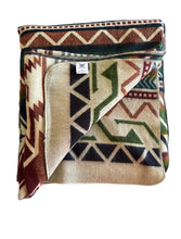 Alpaca Blanket - WAVES STYLE (6' x 7') - Assorted Colors 20264- Black, Green, Brown.