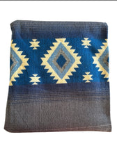 Alpaca Blanket - NATIVA STYLE (6' x 7') - Assorted Colors 20265 - Blue.