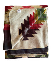 Alpaca Blanket - PYRAMID STYLE (6' x 7') - Assorted Colors 202612- Dark Green, Red, Yellow.