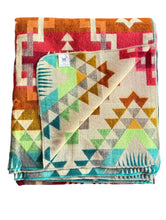 Alpaca Blanket - SWEET WATER STYLE (6' x 7') - Assorted Colors 202617 - Green Neon, Blue, Salmon.