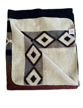 Alpaca Blanket - NATIVA STYLE (6' x 7') - Assorted Colors 202619 - Black, Brown.