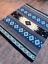 Alpaca Blanket - NATIVA STYLE (6' x 7') - Assorted Colors 20265 - Blue.