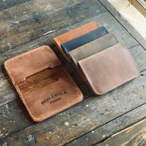 Leather Wallet - Front Pocket Flip Wallet - Ash brown