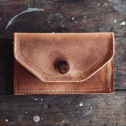 Leather Wallet - Business Card Holder - Front Pocket